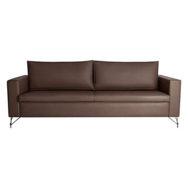 Imagem de Sofá 3 Lugares Adrian Veludo Marrom 230 cm - Keva