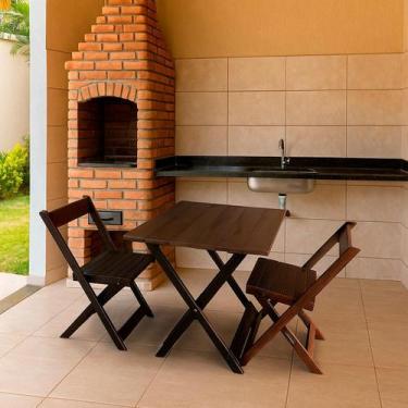 Imagem de Conjunto de Mesa para bar com 2 Cadeiras Dobráveis Ismalu, Preto