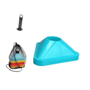 Imagem de YIJU 10x Cones de Treinamento Triângulo de Futebol Cross Training com Suporte, Azul
