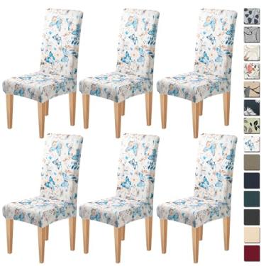 Imagem de Dioxide Capas de cadeira de alta elasticidade para cadeiras de jantar, conjunto de 6 capas de cadeira de jantar laváveis, capas de assento macias para cadeiras de cozinha, protetores de cadeira