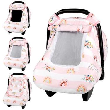 Imagem de Capa de assento de carro Pea Pod Baby Floral com janelas de 2 camadas