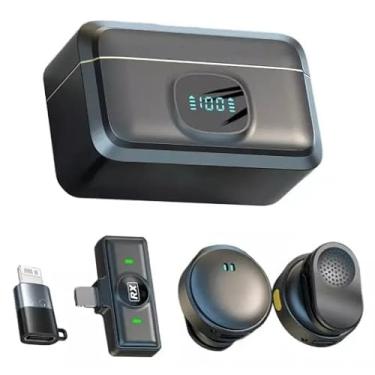 Imagem de Microfone de Lapela Sem Fio, Magnético, Duplo, Anti ruído, compatível com Android e IOS.