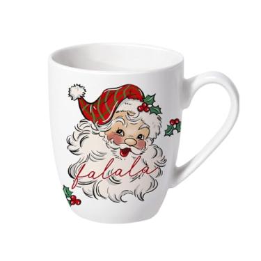 Imagem de Paayna Caneca de café de cerâmica de Natal, Papai Noel, 368,5 g, Novidade, Xícara de Chá de Natal com Alça, Presentes de Férias de Inverno para Amigas, Mulheres, Homens, Azevinho, Canecas para Bebidas