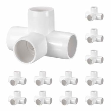 Imagem de Kozelo Pacote com 12 encaixes de tubulação de cotovelo de PVC SCH40 de 3,8 cm, encaixe cruzado de saída lateral de canto de cotovelo de PVC de 4 vias, conectores de tubo de grau de móveis para projeto