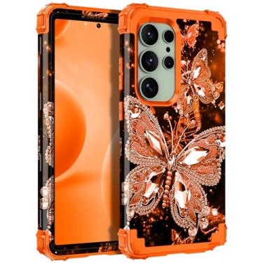 Imagem de Miqala Capa para Galaxy S24 Ultra 5G, que brilha no escuro, três camadas, resistente, à prova de choque, proteção total de plástico rígido + capa protetora de silicone macio para Samsung Galaxy S24