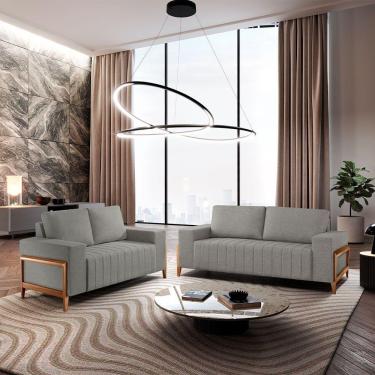 Imagem de Sofá 2x3 Lugares Verona Meu Sofá Online A230 Linho Cinza