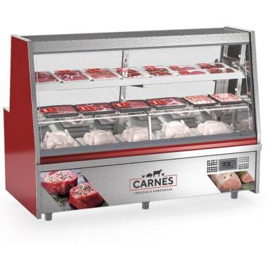 Imagem de Balcão De Frios E Avícola Aquecido Grta200a Gelopar Expositor De Carnes Vermelho 2mt 220v
