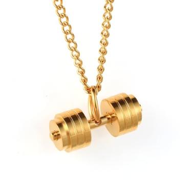 Imagem de Colar com halteres para homens e mulheres, pingente de aço inoxidável, para levantamento de peso, fitness, academia, halteres, joias para pai, irmão, ele, entusiastas de fitness, treinadores, atletas