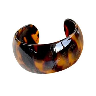 Imagem de MMIUAEG Pulseira grossa colorida para mulheres com estampa de leopardo, pulseira de resina acrílica, pulseira geométrica aberta larga, 7, Plástico, Sem Pedra Preciosa