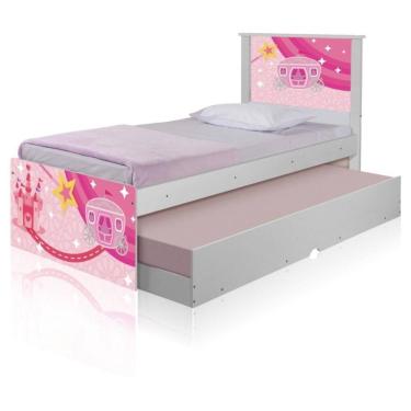 Imagem de Bicama Juvenil Adesivada Carruagem Castelo Com Colchões