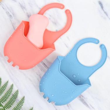 Imagem de 1 suporte de sabão de silicone, organizador de pia de cozinha para esponja, esfregão – rack de armazenamento de silicone para drenagem suspensa para banheiro e cozinha (rosa)