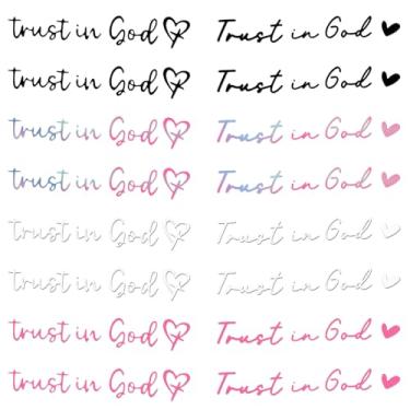 Imagem de LXUEJIE Adesivo de espelho retrovisor Trust in God, adesivo de espelho de 4 cores para carros, Trust in God, espelhos, decalque de vinil fofo para espelhos retrovisores automotivos para a maioria dos