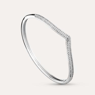 Imagem de Bracelete Cravejado Pontos De Luz Banho Ródio Branco