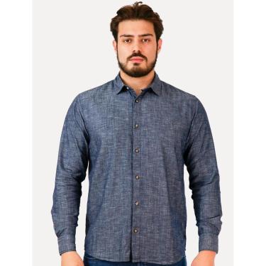 Imagem de Camisa Reserva Masculina Cotton Maly Azul Índigo Mescla-Masculino