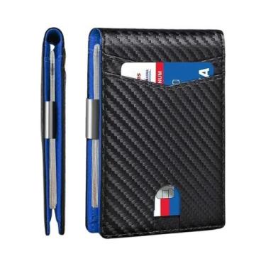 Imagem de Carteira Minimalista Em Fibra De Carbono Preta Para Homens, Clip De Di