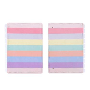 Imagem de Capa E Contracapa Caderno Inteligente Médio Arco-Íris Pastel