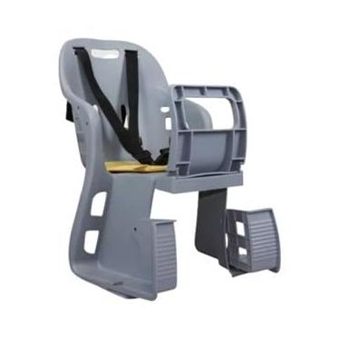 Imagem de Kit Cadeirinha Infantil Traseira Para Bicicleta Bike + Bagageiro Garupa Tubão Suporte Articulado MTB (Cinza)