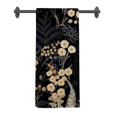 Imagem de nvucamd Toalhas de cozinha de flores vintage, toalhas de mão botânicas de cottagecore escuro para decoração de banheiro, toalha de chá floral estética francesa para cozinha, 40 x 61 cm