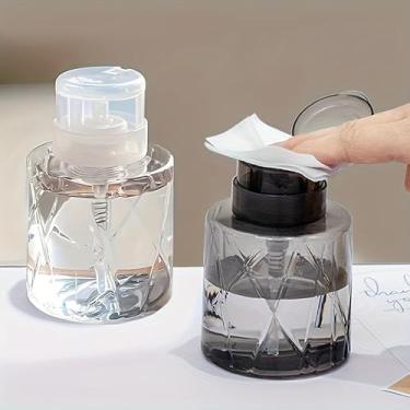 Imagem de Pacote com 2 frascos de spray recarregáveis com fechadura, 220 ml, transparente e preto, à prova de vazamento, sem ftalatos para viagens, cuidados com as unhas, maquiagem e cuidados com a pele