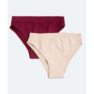Imagem de Kit 2 Calcinhas Biquíni Jacquard Delrio-34234, M, Roxo e bege
