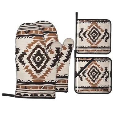 Imagem de Conjunto de luvas de cozinha com suporte de tampa, luvas de forno resistentes ao calor para manusear panelas quentes, grelhar, churrascos, kit de 4 peças.