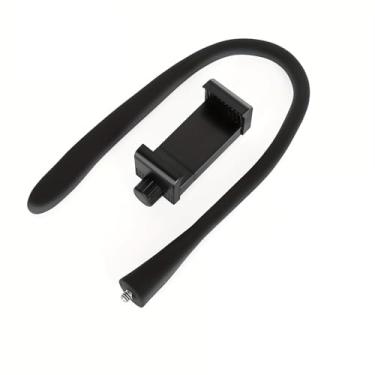 Imagem de 1 peça suporte de pescoço de ganso flexível 42 cm revestido de liga Mg-Al clipe de ventosa sem furos para monitor de câmeras de segurança Smartphones, preto