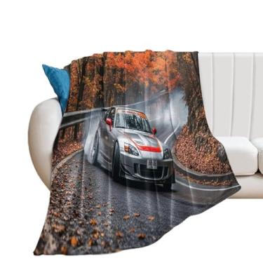 Imagem de HouLaiZhe Cobertor super macio de flanela para carro JDM S2000 cobertores leves de resfriamento para sofá-cama, cadeira, sofá, carro, viagem ao ar livre, leve, quente, 101,6 x 152,4 cm