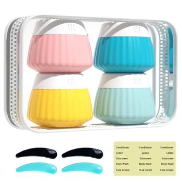 Imagem de Udihch Frasco Gream facial de 40 ml, pequenos recipientes de viagem com tampas, frascos de cosméticos recarregáveis selados de silicone à prova de vazamento para creme facial, loção, pomada, maquiagem