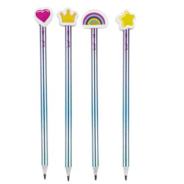 Imagem de Lápis Grafite Beloved HB Nº2 Degradê Holográfico com Borracha Ponteira