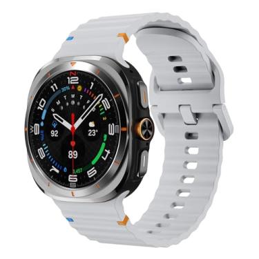 Imagem de Pulseira de silicone macio compatível com Samsung Galaxy Watch 7 de 44 mm e 40 mm, pulseira esportiva respirável para Galaxy Watch7, feminina e masculina