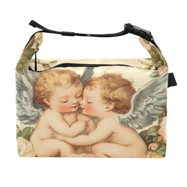 Imagem de STAYTOP Lancheira vintage de querubins com fivela de alça, lancheira isolada para meninos e meninas, lancheira térmica para trabalho escolar