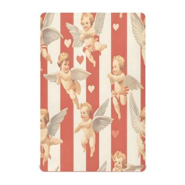 Imagem de STAYTOP Lençóis de berço Love Cupid para meninos e meninas, lençol com elástico para berço padrão e colchão infantil, de microfibra supermacia, 132 x 71 cm