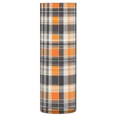 Imagem de CEBUGI Vaso de flores xadrez de Halloween, 10 x 30 cm, vaso cilíndrico para flores, vaso transparente inquebrável para decoração de casa de festa de casamento