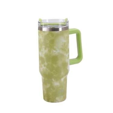 Imagem de Copo Térmico Aço Inox 1200 Ml Com Alça e canudo(Verde)