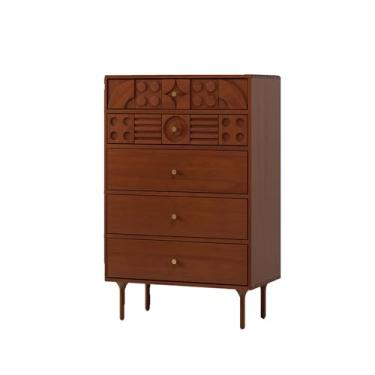 Imagem de Cômodas Cômoda com 5 gavetas, cômoda puxadores dourados, de madeira pernas, mesa cabeceira para quarto, sala estar