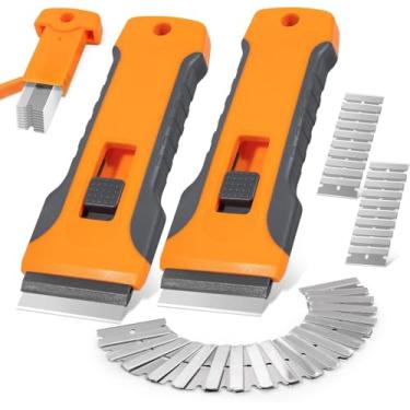 Imagem de Conjunto de ferramentas de raspador de lâmina de barbear com 2 raspadores e 15 lâminas extras, raspador de vidro multiuso para remoção de tinta, fogão de vidro, porta de forno, fogão e limpeza de