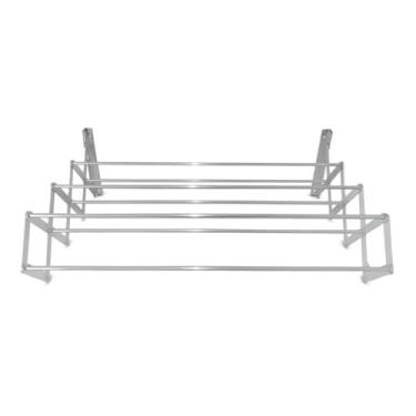 Imagem de Varal Retrátil Sanfonado Alumínio Parede 120cm 100cm 80cm 60cm 50cm Compacto Roupas Cueca Calcinha