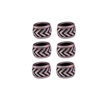 Imagem de 6 peças de latão seta cilindro runa contas EDC pingente suprimentos para fazer joias, personalidade diy ferramentas ao ar livre contas paracord berloque cordão acessórios feitos à mão, Medium, Latão