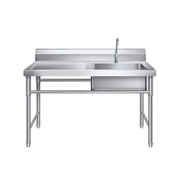 Imagem de Pia comercial, pia de aço inoxidável, pia utilitária independente, pia de cozinha, pia de bar, pia externa, pias utilitárias de aço inoxidável independentes, com torneira de bancada, para restaurante