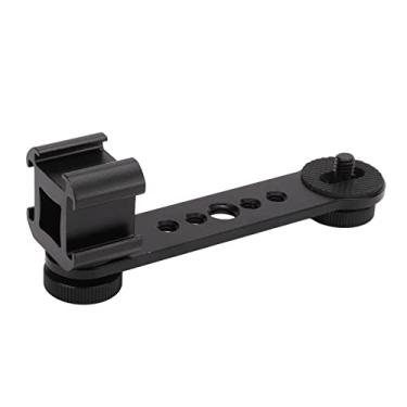 Imagem de Acouto Suporte Triplo de Sapata Fria, Suporte de Liga de Alumínio para Microfone, Adaptador, tripé, Estabilizador de monopé, Triplo de Sapata Fria, Luz de Led para Câmera (Preto)