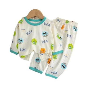 Imagem de Conjunto De Roupas Com Estampa De Urso Bebê, Pijama De Algodão De Mang