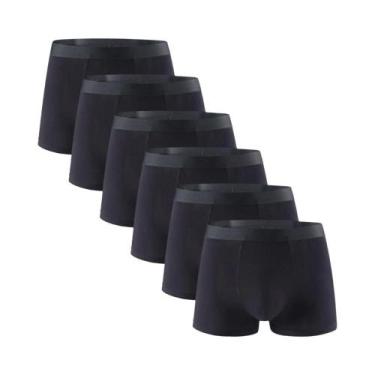 Imagem de Cuecas Boxer Masculinas De Fibra De Bambu, 6 Peças, Cintura Média, Lis