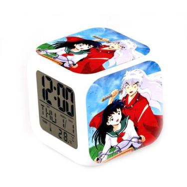 Imagem de Despertador Inuyashas com mudança de LED de 7 cores com termômetro - y