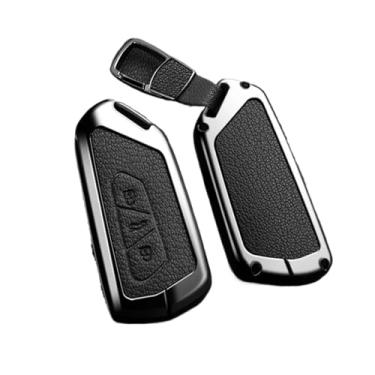 Imagem de Capa para chave remota de carro, compatível com vw golf 8 octavia a8 mk8 2022 2021 seat leon mk4, acessórios para chaveiro de couro de liga de zinco(B -1 Black)