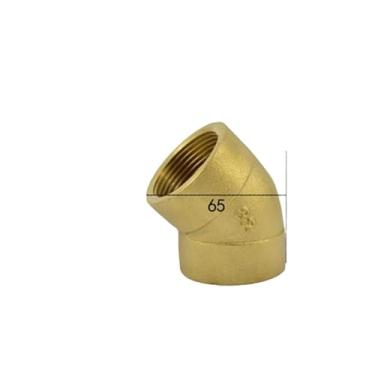 Imagem de ROUPWKWO Conector de acoplador de encaixe de tubulação de cotovelo de 45 graus BSPP Euqal fêmea latão 45 graus água gás óleo