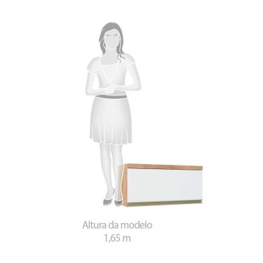 Imagem de Armário de Cozinha Aéreo 80cm 1 Porta Basculante 100% Mdf Chardonnay Ronipa Castanho Branco