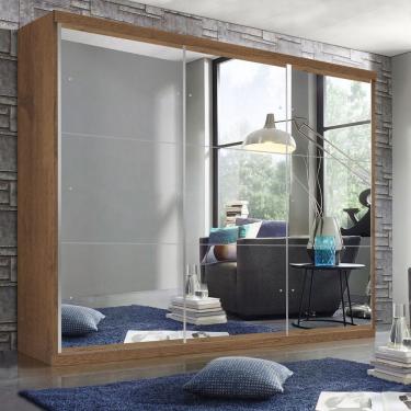 Imagem de Guarda Roupa Casal 3 Portas De Correr 4 Gavetas E 9 Espelhos Rennes Espresso Móveis Freijó