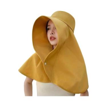 Imagem de Chapéu De Proteção Solar Respirável Com Aba Larga E Cobertura Para O P