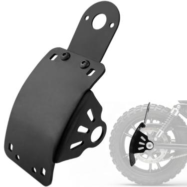 Imagem de HAZAWA Suporte de suporte lateral para placa de licença traseira de motocicleta, curvado, ajuste universal para motos Bobber Chopper Cruiser Cafe Racer (grande curvado, orifício Alxe de 2,5 cm)