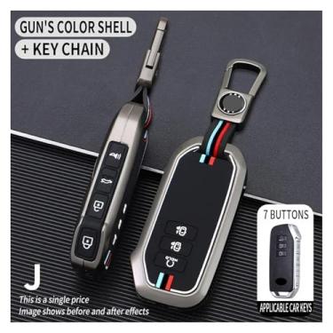 Imagem de Capa de silicone para chave de carro com 7 botões, liga de zinco, compatível com Kia Sorento/MQ4 2020 2021 2022 /EV6/K8/v6 Chave Fob, capa protetora de suporte(Gray)